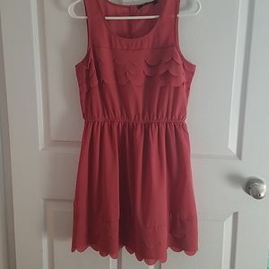 Pink scallop dress size large